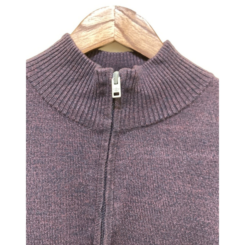 Dockers Mens Quarter Zip Sweater XL Brown Black Heather Long‎ Sleeve Preppy - Picture 4 of 13